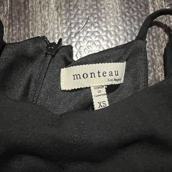 Monteau Women's Black Mock Neck Mini Dress - Picture 3 of 4